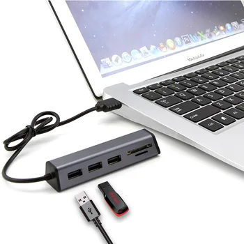 5 Porturi Hub USB 2.0 cu Micro Interfață Suport de Telefon USB Splitter Adaptor Pentru Calculator Flash Card Reader