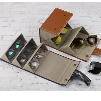 5 Sloturi Pliabil Travel ochelari de Soare Organizator Colector Pu Ochelari de Depozitare Cutie de Caz multiple Agățat Ochelari de Titularul de Afișare