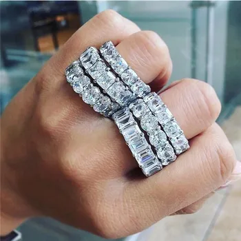 5 Stiluri de Eternitate Inel de Promisiune Simulat Diamant Cz Argint 925 Declarație de Nunta Trupa Inele pentru femei, bărbați Bijuterii Cadou