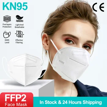 5 Straturi FFP2 MASCA Adult Negru KN95 Tesatura Masca Mascarillas de Protecție Gura Masca de Fata KN95 Filtru de aparat de Respirat FFP2MASK Masque