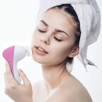 5 în 1 Fata Perie de Curățare Silicon Perie Faciala Electric Fata de Spălare Mașini de Curățare Profundă a Porilor de Îngrijire a Pielii Impermeabil Fata Perie