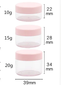 50 buc 10 15 20 g de Plastic Transparent borcan Pentru produse cosmetice Condimente balsam de buze Crema de Stocare Eșantion mici Recipiente de sticlă organizator