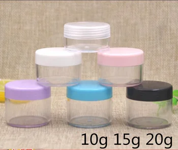 50 buc 10 15 20 g de Plastic Transparent borcan Pentru produse cosmetice Condimente balsam de buze Crema de Stocare Eșantion mici Recipiente de sticlă organizator