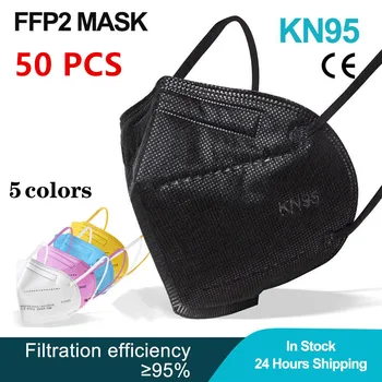 50 buc masca FFP2 KN95 Gura Masca 5 Straturi Anti-Praf Protecție KN95 Masti de Fata Reutilizabile Filtru ffp2mask CE masque picătură de transport maritim