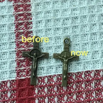 50 buc Mici farmece 12mm*22mm mici cruci Sf. Benedict Cruce Crucifix Catolic pentru rozariului Brățară cadouri