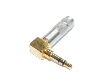 50 buc placat cu Aur 3.5 mm Stereo Pol 3 de sex Masculin Mufă jack de 90 de grade, Conector Audio de lipire conector