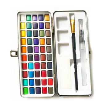 50 de Culori Solide Vopsea Acuarelă Pigment Set Portabil pentru Desen Incepatori Art PXPA