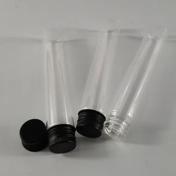 50 x 25 ML Gol Sticlă Clară Șurub Gât Eșantion Flacoane cu Capace din Aluminiu Negru 25CC Tub de Sticlă Recipiente Cu Capac din Aluminiu
