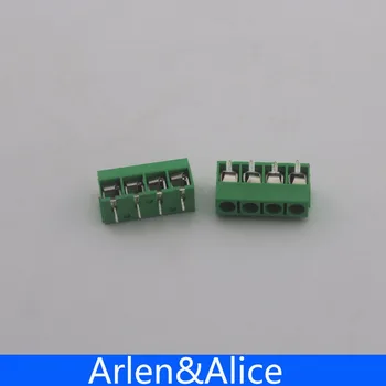 500 buc 4 Pin Șurub Green PCB Terminal Bloc de conectare cu Pas 5mm