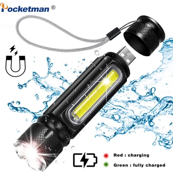 5000 Lumeni LED Lanternă Tactică, USB baterie Reîncărcabilă,cel Mai bun Rezistent la Apa, Lumina de Lucru Lanterna cu 4 Moduri