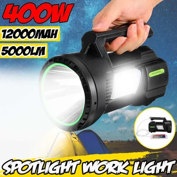 5000LM de Încărcare USB LED Lumina de Lucru Torță 12000mAh Baterie lumina Reflectoarelor de Mână Lampa de Camping Lanterna Reflector pentru Drumeții de Vânătoare