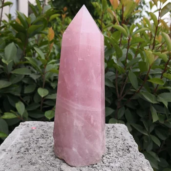 500g/700g/1000g Naturale de Trandafir Roz Cristal de Cuarț Obelisc Bagheta Punct de Vindecare