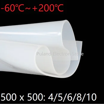 500mm*500mm*1.5 mm de Silicon Foaie de Cauciuc Pernă de Film de Etanșare Placă Mat Pătrat Plat Garnitura de Căldură Rezista Alb Lăptos