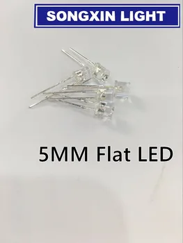 500pcs 5mm Rosu Transparent LED Ultra Luminos de Sus Plat cu Unghi Larg Obiectiv Clar 5 mm Diodă Emițătoare de Lumină Lampă cu LED-uri