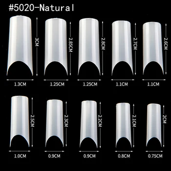 500Pcs Clar Naturale franceză Unghii False Tips Apăsați pe Unghii Acrilice UV Gel Ultra Flexibil 0-9 Dimensiuni Unghii False Salon de Arta Manichiura