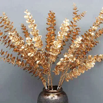 50CM 70CM Artificiale de Aur Frunze de Palmier Coroană de Crăciun Material Fals Plante Ramură Aranjament de Flori Decor Acasă Accesorii
