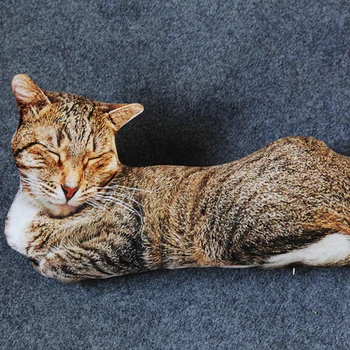 50cm realiste de pluș pisica perna umplute 3D print animal pisica arunca perna decor acasă cadou pentru masina de oameni