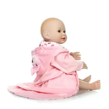 50CM renăscut copii pline de silicon corpul real fată nou-născut papusa reborn capul de urs bonecas brinquedos jucarii pentru copii fete cadou