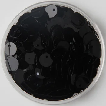 50g (4000pcs) 6mm Negru Rotund Plat Paiete Pentru Ambarcațiuni DIY din PVC Îmbrăcăminte de Cusut Accesorii de Nunta Cu 1 Orificiu Lateral Confetti