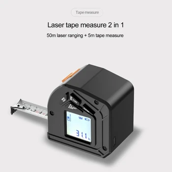 50M+5M -Laser Range Finder ruletă Electronică Metru Distanță Ruleta Digitale de Bandă de Măsurare Retractabil m/in/ft/în