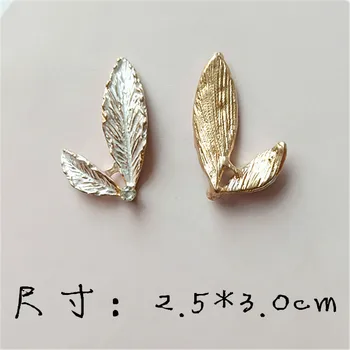 50pcs 30*25mm Ton de Aur din Aliaj Material Frunze de Cristal Ramură Charm Pandantiv pentru Manual DIY Moda Bijuterii en-Gros