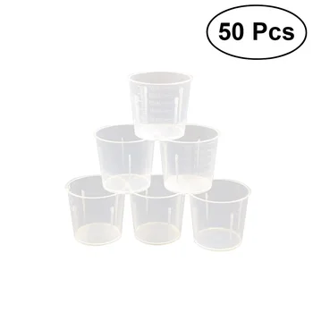 50pcs 30ml Plastic Absolvit Cupe Scară de Măsurare Cupe Transparente, Laborator, Lichid, Recipient pentru Amestecare Vopsea Pata Rășină Epoxidică
