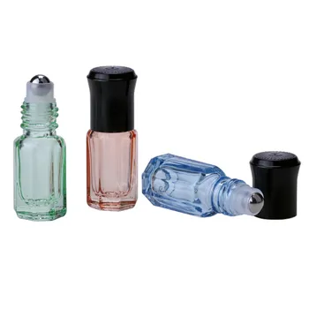 50pcs 3ml Gol Mini Sticla rola pe sticle de uleiuri esențiale Reîncărcabile sticla de parfum 3cc deodorant recipiente cu capac negru