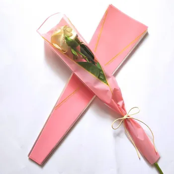 50pcs Buchet de Ambalare Sac Singură Floare Trandafir Folie de Celofan Lucency de Ambalare Sac de Înaltă calitate de Cadou Flori Ambalaj Punga