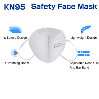 50PCS FFP2 KN95 Filtrare Facial, Masti Praf de Siguranță Nețesute Clema Gura Masca de Protecție KN95 FFP2 Mascarillas