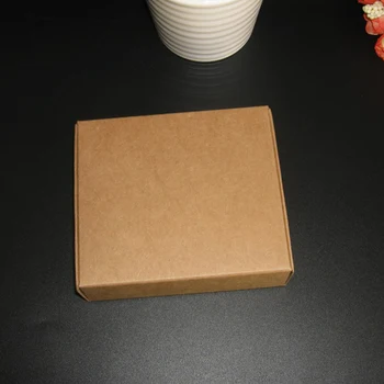50pcs/lot 5.5x5.5x1.5/10x10x4/ 12.5x12.5x4cm hârtie kraft maro cutii de cadouri handmade /bijuterii/mooncake ambalare cutie cadou
