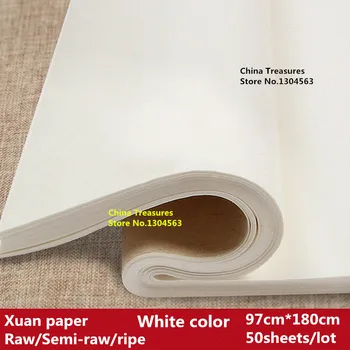 50pcs/lot,97cm*180cm,Chineză 6 metri Hârtie de Orez Pentru Caligrafie, Pictura Hârtie Xuan Zhi Anhui Xian Jing Xuan Hârtie