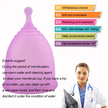 50pcs/lot doamna menstruatiei cupa menstruala copa menstrual de silicona medica pentru femei vagin perioada paharul colector menstrual