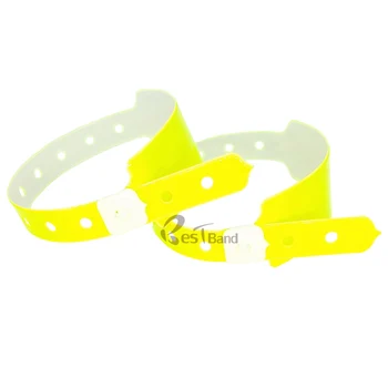50pcs Neon galben de Vinil ID Mansete gaura de moda de vânzare de unică folosință din PVC festival brățară ieftine eveniment de vinil bratara pentru bilet