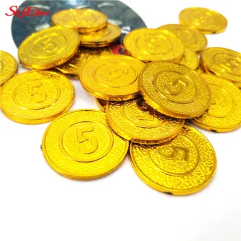 50pcs Numărul 5 din Plastic Monede de Aur de Crăciun Recuzită Copii Jocuri Jucarii Home Decor Ornamente Non-moneda Monede 7ZHH270