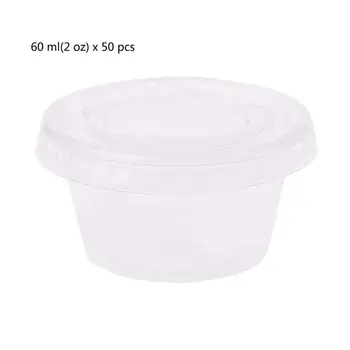 50Pcs Pahare de Unică folosință Set De 60ml/2 oz Sos Oală Recipient de băut Cana de Noroi de Depozitare Cu Capac Pentru Ketchup