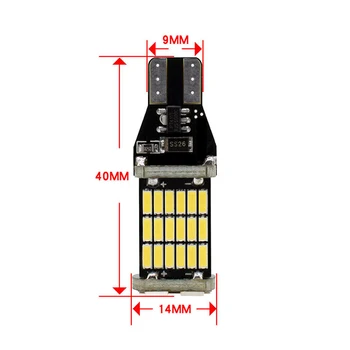 50pcs T15 LED W16W Inversă Becuri 920 921 912 Canbus 4014 45 SMD Evidenția LED-uri de Backup de Parcare Lumina de Lampă Becuri DC12V