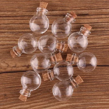 50pcs Transparent aplatizată Sticlă Borcane Flacoane care Doresc Sticla de Arta Drăguț Sticle cu Dopuri Dop DIY meșteșug cadou