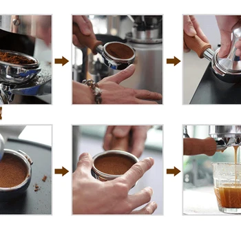 51mm Cafea Tamper Mâner de Lemn Barista Espresso filtru de Polizor Manual Transport Gratuit