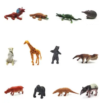 53pcs/set Mini Animal World Zoo Figura Model de Acțiune Set de Jucării de Desene animate de Simulare Animal Minunat Plastice de Colectare de Jucării Pentru Copii