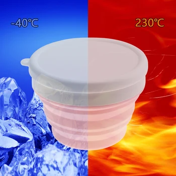 550ML 2 Culori Portabil Circular de Silicon Scalabile Pliere Lunchbox Cutie Bento de - 40 de grade Celsius ~ 230 grade Celsius
