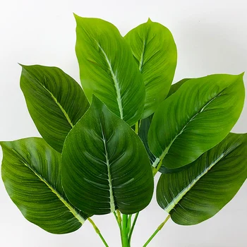 55cm 12 Capete Tropicale Monstera Plante Artificiale Real Atingere de Plastic, Frunze Fals Verde Frunze de Palmier Pentru Office Home Decor