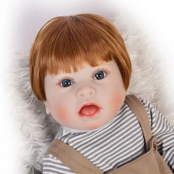 55cm bebe renăscut baby greu de Silicon Renăscut Păpuși Realiste maro-părul Poate fi spălat Jucărie Pentru Copii Fete cel mai frumos cadou DOLLMAI COL