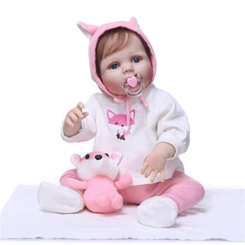 56cm Full body Silicon bebe papusa Reborn Jucarii pentru Copii Fidele Soft Touch Nou-născuți Papusa Reborn Cadou de Ziua Fetele Brinquedos