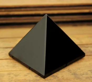 5cm Naturale obsidian Cuarț Crystal Pyramid