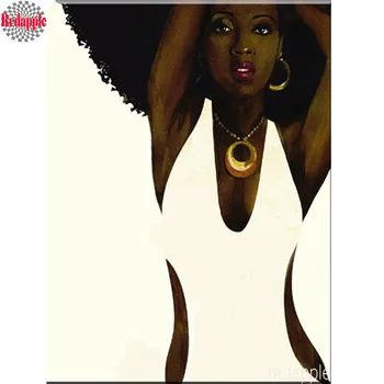 5d diamant broderie Afro-American Negru diy diamant pictura Portret Abstract Arta Afro Femei full pătrat de mozaic decor acasă