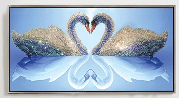 5D DIY Arta Mozaic Manual Diamant Pictura Swan Stras Cruce Cusatura de Animale Nunta de Diamant Lebede Broderie Cadou de Anul Nou