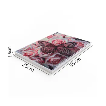 5D DIY Complet Diamant Rotund Tablou Cu Rama de Diamant Broderie cusatura Cruce Mozaic Flori fluture Art Kituri de Acasă Decorare