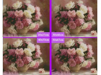 5D Diy Daimond Pictura goblenul Flori de Bujor 3D Diamond Mozaic Plin Pietre Rotunde Tablouri Decor Broderie