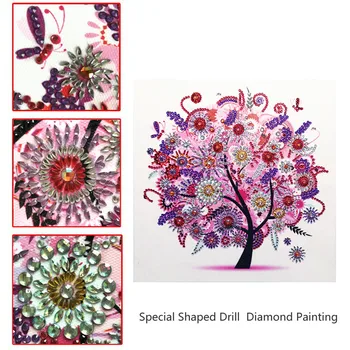 5D DIY Diamant Pictura Copac Formă Specială Autocolant Diamant Brodate cu cruciulițe Cristal de Diamant