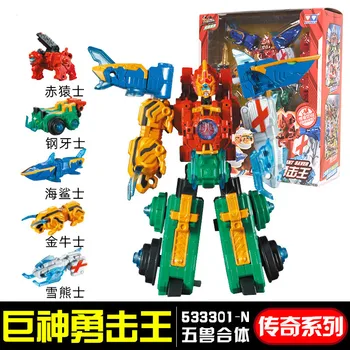 5in1 Megazords Gigant Dumnezeu Lupta Atac Echipa Gigant Saver figurina Dinozaur Luptă Rangers Asamblate Transformare Robot de Jucărie